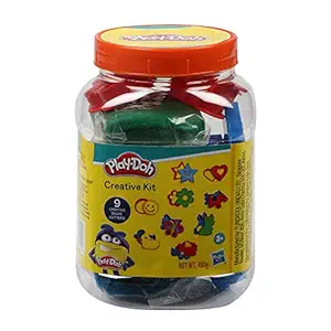 Play-Doh Creative Kit in a Jar Arts and Crafts Toy for Kids 3 Years and Up with 4 Pouches of Non-Toxic Play-Doh Compound