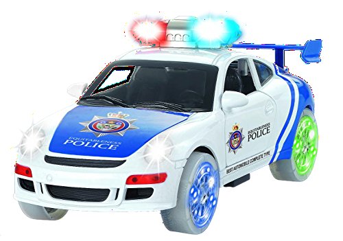 ToyZe® Battery Operated Bump And Go Action Police Car, 360° Spinning Stunt Car, With Beutiful Flashing Lights and Sirens.