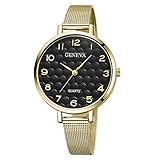 Luckhome Damen Uhren Ultra Dünn Minimalistisch Damenuhr Kleid Armbanduhren Luxus Beiläufig Edelstahl Mesh Quarzuhr Edelstahl-Quarz-Analoge Armbanduhr Der Luxusmode-Damenfrauen Für Frau (C)