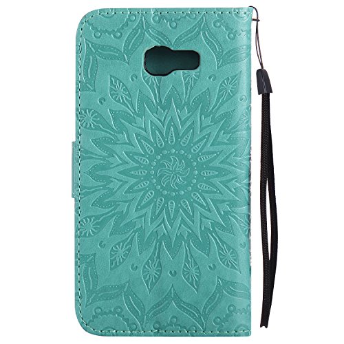 für Smartphone Samsung Galaxy A5 2017 Hülle, Leder Tasche für Samsung Galaxy A5 2017 Flip Cover Handyhülle Bookstyle mit Magnet Kartenfächer Standfunktion ( + Staubstecker) - 2