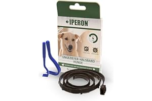 Iperon® Flohhalsband Hund 75 cm Zeckenhalsband für Hunde Zeckenschutz Flöhe Abwehr + Zeckenhaken