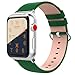 Produktbild TiMOVO Armband Kompatibel für iWatch 38mm 40mm Series 4/3/2/1, Klassisch Echtleder Uhrenarmband Lederarmband Erstatzband Uhr Band Watchband mit Metallschließe 135mm-200mm - Grün