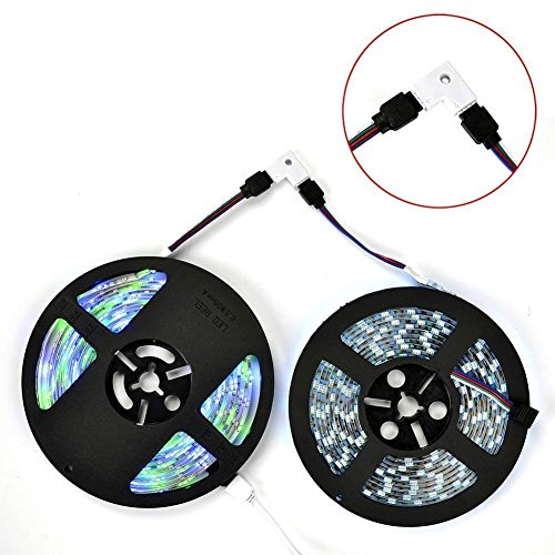 LitaElek L- Form Schnellverbinder LED Eckverbinder LED Strip Connector 4 polig Steckverbinder für SMD 5050 3528 2835 RGB LED Streifen Lichtstreifen (10 Stück) - 5