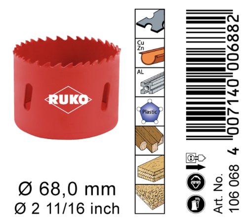 RUKO 106068 Bi – Metall Lochsäge 68 mm - 3