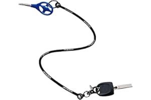 MAXTECH Portachiavi per bloccasterzo, antifurto, chiavi auto in silicone con moschettone e gancio FI-BL001. MWS