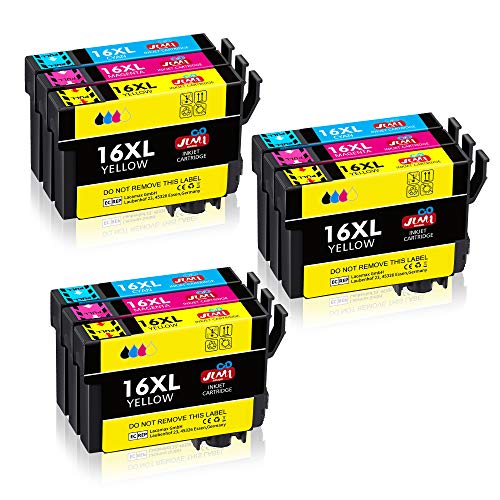 JIMIGO 16 XL 16XL Cartuchos de Tinta Reemplazo para Epson 16 Tinta Compatible con Epson Workforce WF-2630 WF-2510 WF-2750 WF-2650 WF-2760 WF-2530 WF-2660 WF-2540 WF-2520 WF-2010 WF-2630WF WF-2510WF