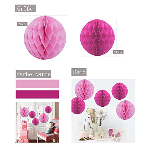 Feelshion Pompoms hängendes Gewebe Papier, Pom Pom Papierblumen, Partei Dekoration Kugeln für Geburtstags-Jungen-Babyparty/Hochzeit/Baby Shower - 4