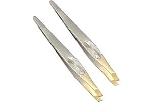 Xynovate 2 Pcs Pinzetta Professionale Sopracciglio, Pinzette per Depilazione Professionale, Acciaio Inossidabile per Cura del Viso, Sopracciglia Barba per Adatto a Uomo Donna, 9CM
