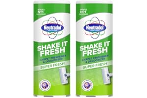 Neutradol Shake It Fresh Carpet Deodoriser, Odour Neutraliser for Carpets & Rugs, Super Fresh, Multipack of 2 x 350g