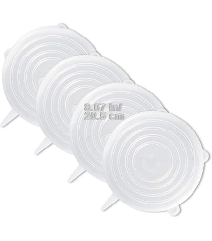 Tapas De Silicona Elásticas Ajustables - Sellado Hermético Para Recipientes De Hasta 25 Cm, Ideales Para Nevera Y Microondas