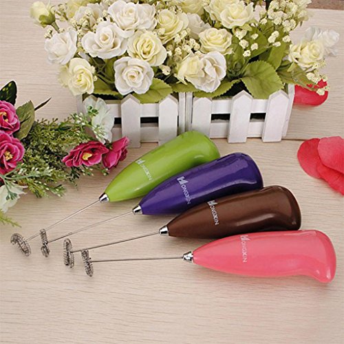 DDLBiz® Fashion Drinks Milchschäumer Foamer Whisk Stirrer Egg Beater (Lila) - 6
