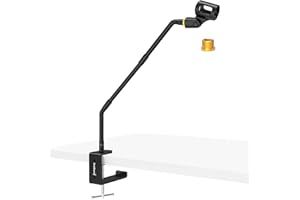 ZealSound Supporto Microfono, Asta Microfono da Tavolo Flessibile, Braccio per microfono Con collo di cigno rigido scrivania, Porta microfono, Adattatore 3/8" a 5/8, per Blue Yeti e altri Mic, 19"