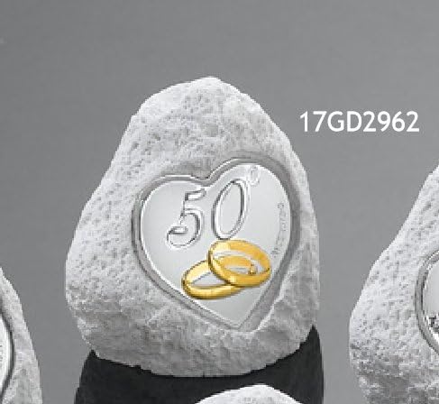 Rock with plate silver laminated 50 YEARS OF wedding wedding d GOLD MADE in ITALY