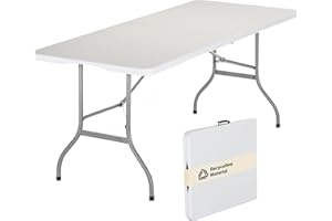 Skandika Masi Tavolo pieghevole/panca pieghevole/set tavolo e panche| panca fino a 300 kg, tavolo da giardino fino a 200 kg di portata, materiale HDPE riciclato (tavolo bianco)