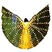 Produktbild bloatboy 316 LED Bauchtanz Isis Flügel - Bauchtanz Dance Leistung Flügel mit Teleskopstock - Performance Bekleidung für Bühnen Weihnachten Party (Gelb)