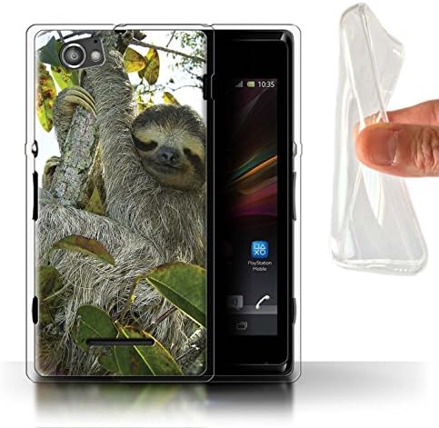 Stuff4 Gel TPU Phone Case/Cover for Sony Xperia M/C1905/Smile/Pygmy/Tree Design/Wild Animal Sloth Collection