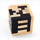 3d aus Holz Gehirn Teaser 54 T-förmige Tetris Blocks Geometrische Intellectual Jigsaw Logic Puzzle pädagogisches Spielzeug für Kinder und Erwachsene Tier Magnet Puzzle, Holz 3D Holz Klassische Rätsel Jigsaw Sperre Intelligenz Puzzle pädagogisches Spielzeug Geschenk für Kinder und Erwachsene, Set 6-teilig (gelb2) - 2