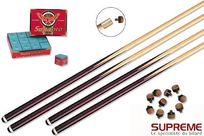 Supreme Suprême - Lot 4 queues billard+ procédés +craies