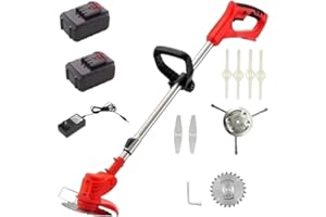 KNAKASAKI DÜSSELDORF | Desbrozadora Eléctrica Batería, Multifuncion Desbrozadora Automática, Portátil, para El Hogar, Jardín, para Trabajos De Jardinería, Cortacésped, 2 Baterías 21v