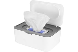 GAOMOENY Pudełko na chusteczki nawilżane, uchwyt na chusteczki higieniczne, uchwyt na fontannę do picia, chusteczki nawilżane z pokrywką, z pudełkiem do przechowywania (kolor szary)