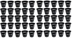 Kolkata Orchid Online Plastic Pot For Orchid Seedling, Black, 2 in, 50 Pieces