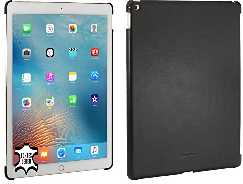 StilGut Cover, Hülle aus echtem Leder für Apple iPad Pro 12,9″ 2015, Backcover passend auch mit Smart Keyboard, Schwarz Nappa - 2
