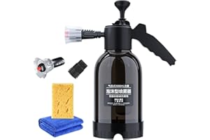 HI-Y2KGIRLS Snow Foam Pump Sprayer, Car Foam Sprayer, 2L Hand Pneumatic Foam Cannon Pressure Atomizer Pump Sprayer, 2 Types of Nozzle High/Air Pressure Washer for Window Cleaning Car Washing (Black+)