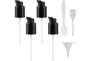 AYWFEY 4 Stück Ersatz Foundation Pumpenköpfe, Ersatzpumpen für MAC Estée Lauder Foundation, Kunststoffpumpen kompatibel mit MAC Estée Lauder, Ideal für Make-up und Reisen (mit Löffel, Pipette, Trichter)