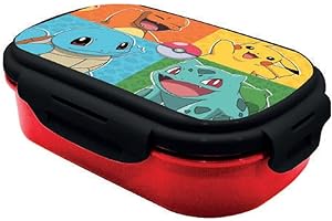 Kids Licensing - Fiambrera Sandwichera con Dos Compartimentos y Cubierto inluido - Ideal Picnic, Cole y Excursiones - Modelo Pokemon