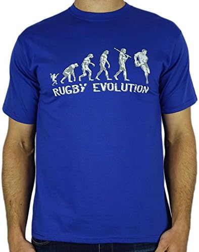 Rugby Evolution - Funny Rugby Gift Mens T-Shirt Royal Blue L