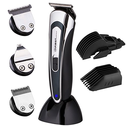 Preisvergleich Produktbild TZS First Austria - Haarschneider mit Akku und Netzbetrieb, Längeneinstellung 3-27mm, Ausdünnfunktion, 3 Edelstahl Präzisions-Scherköpfe, Haarschneideset, Akku-Haarschneidemaschine