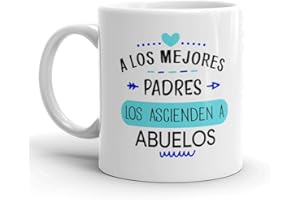 Kembilove Tazas Padre – Taza del día del Padre – Regalos originales para hombre – Taza Personalizada papa – Taza super papa – Regalos originales (A los mejores padres los ascienden a abuelos)