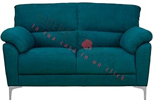 LIBEROSHOPPING.EU - LA TUA CASA IN UN CLIK Divano in tessuto a 2 posti con braccioli imbottiti GIADA (Petrolio)