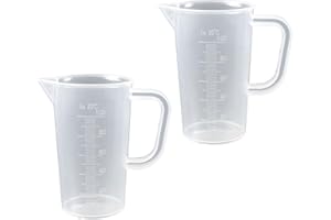 EnixwH 2 Pcs Tazas Medidoras de el Plastico 100ml, Vaso Medidor de Graduado Vasos Graduados de Laboratorio Jarras Medidora de Liquidos Vasos Mezcladores para Laboratorio, Cocina, Hornear
