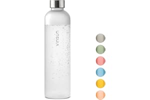 Vinsun butelka na wode 1l biała - do napojów gazowanych, tritan, bez BPA - szczelna i lekka butelka do picia - sport, szkoła, uni, rower, biuro, turystyczne, camping