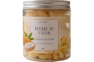 AYOMIN Beurre de Cacao 100% Pur et Naturel, 250g, non raffiné