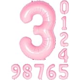 Rakam Folyo Balon 34 in&ccedil; 76-82 cm (Pembe, 3)