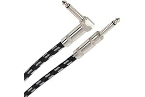 Plugger Câble Tweed Jack mâle mono/mâle Coudé 3 m Noir