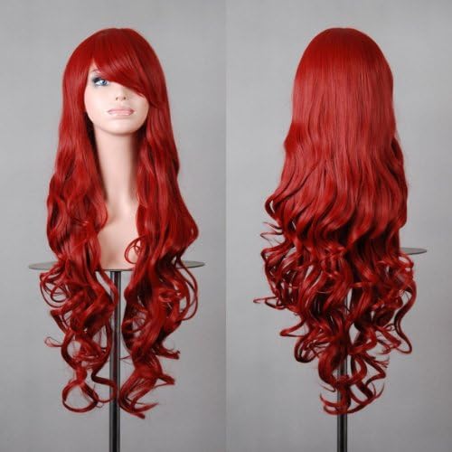 Wavy wig wavy Long hair wig for everyday cosplay or shop window dolls carnival or theme parties, wine red, Modell 1