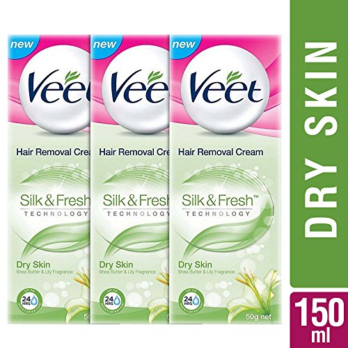 Veet Silk and Fresh Hair Removal Cream - 50 g (Dry Skin, Buy 2 Get 1 Free)