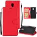 Produktbild Samsung Galaxy J7 Plus Folio Cover, Fancart Surface Cellphone Case Bumper Shell for Fancart Red