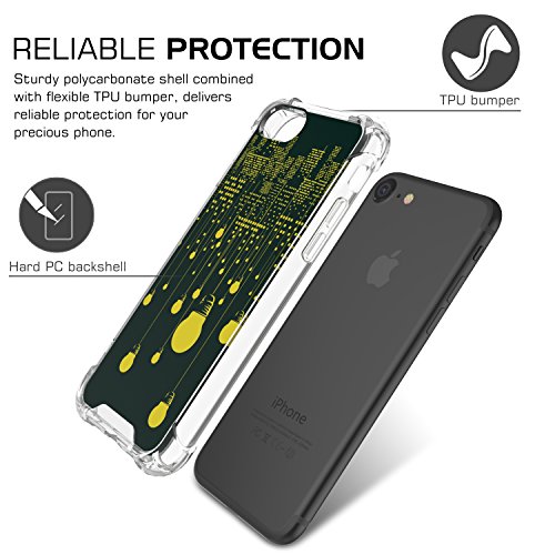 MoKo Funda para iPhone 7 - Avanzado Ultra Delgado TPU de Parachoques Flexible Gel Shock Anti-ara  azos Back Cover con Cool Pattern para Apple iPhone 7 4 7 Pulgadas  2016   Noche de la Ciudad