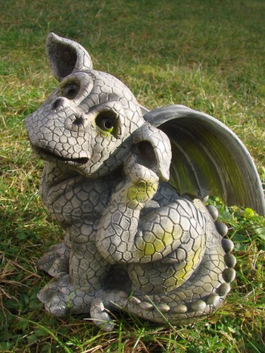 Drachenkind kratzt sich – Gargoyle Figur - 2