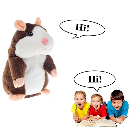 Cute Talking Hamster Repeats What You Say, Electronic Pet Mimicry Hamster Nod Head and Talking Plush Toy Buddy Mouse for Kids Gifts