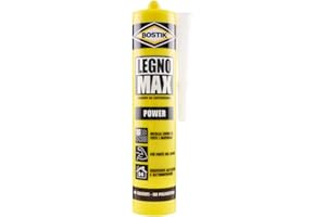 Bostik Legno Max Power innovativo adesivo per incollare il legno, senza poliuretani, extra forte e impermeabile, Cartuccia 380g Beige