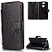 Produktbild FNBK Sony Xperia XA2 Hülle Leder Schwarz Löwenzahn Blumen Handyhülle Leder Flip Wallet Cover Tasche Stand Case Card Slot Magnetverschluß Kratzfestes Schutzhülle