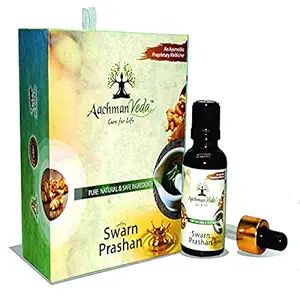 Aachman Veda Swarna Prashan | Suvarnaprashan Drops 4 Carat Gold Ayurvedic Immunity Booster For Children (GMP Certified & Ayush Approved) (15 ML)