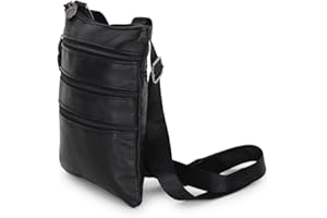 BOGACI Borsello a Spalla Universale Mini da Uomo Ragazzo In Vera Pelle Borsa a Tracolla Capiente Multitasche Tipo Messenger Bag per Ufficio Lavoro Scuola Viaggio Regalo In Offerta