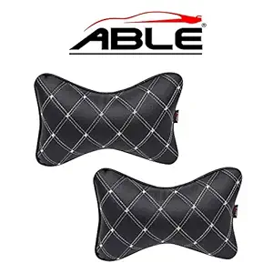 Able Elite Neckrest Necksupporters Pillow Black & Silver for Volvo- XC90 Old Set of 2 pcs