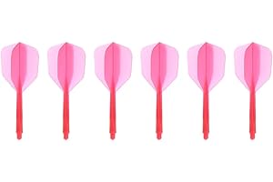 AMSIXO 6 paquetes de vuelos y ejes integrados en una sola parte 2BA Anti-Drop dardos vuelos (negro, azul, rosa, morado, blanco), kit de tablero de visión para adultos